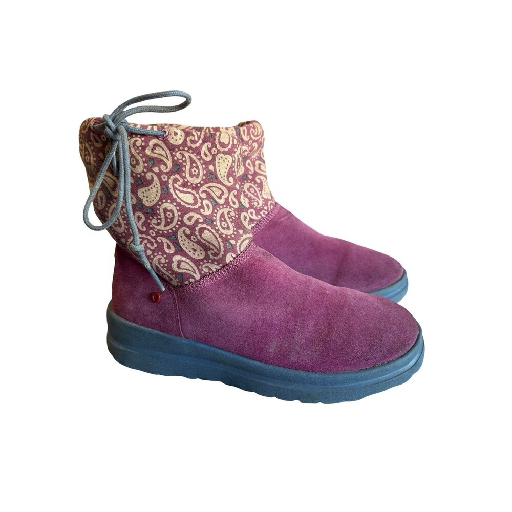UGG I Heart Ugg Slouchy Pink Paisley Y2K SUEDE  BOOTS WOMEN US 8